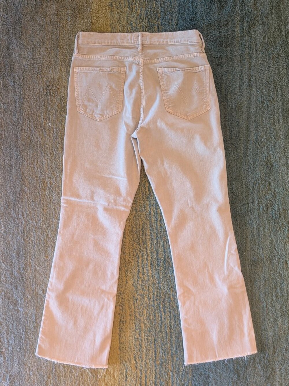 MOTHER The Insider Ankle Fray in Chalk It Up 30 x 27 Jeans Pants denim Tan beige - Picture 7 of 16